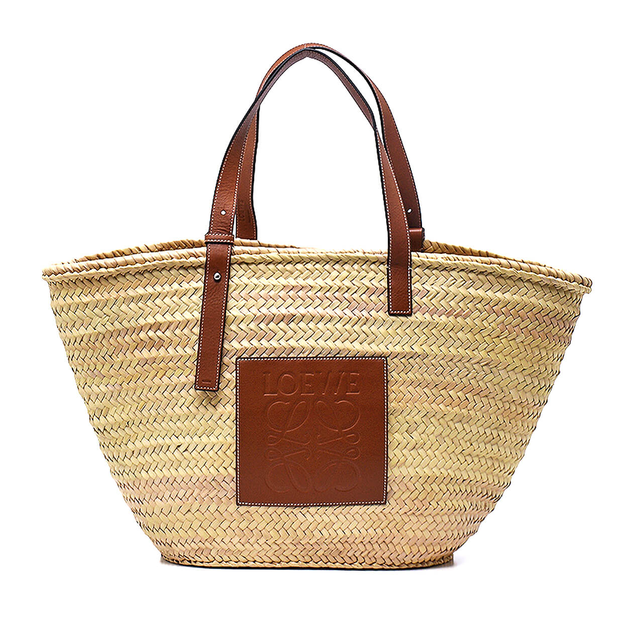 Loewe - Palm&Natural Leather Trimmed Large Basket Tote Bag